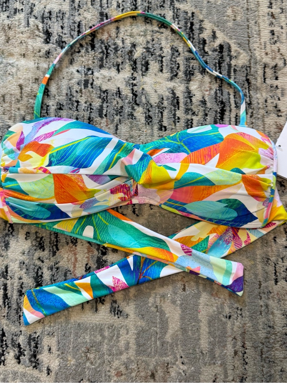 NWT La Blanca bandeau bikini top tropical 8